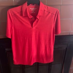 Tommy Bahama polo shirt/ red viscose